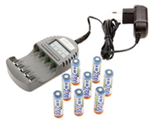 JUMTEC-Ladegerät-Set 3 mit 8 Mignon NimH-Akkus