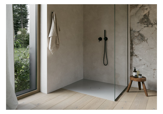 Bette Duschfliese PLUS BetteAir 1500 x 900 mm, dust, Rechteck, glasierter Titan-Stahl, mit Minimum-Täger