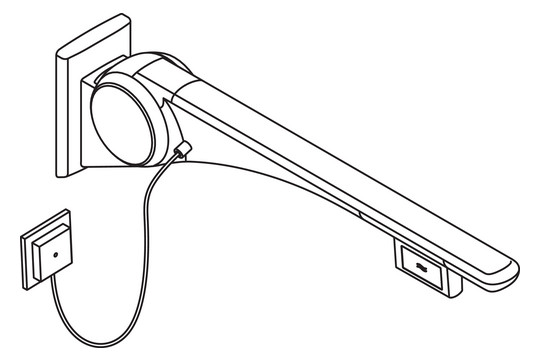 HEWI Stützklappgriff 802 LifeSystem Basic 750, anthrazit hochglanz/anthrazit matt, Spülauslösung, links
