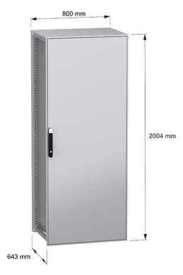 Standschrank ST IP55 B800xH2000xT600mm pulverbesch RAL7035 Koppelbar