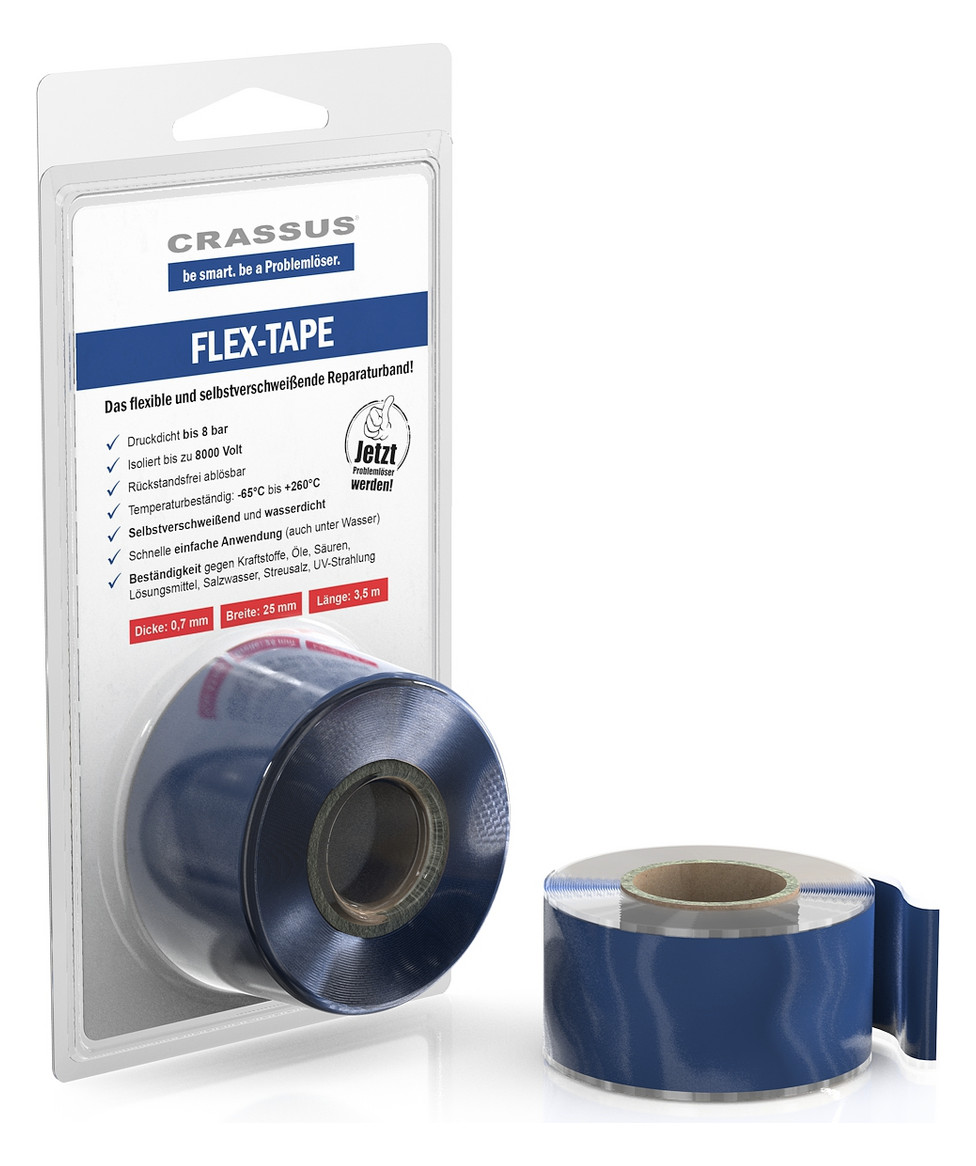 Crassus Flex-Tape 25mmx3,5 mx0,7mm, selbstverschweißend, blau