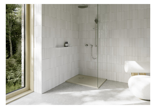 Duschwanne BetteUltra 8750 90x80x2,5cm, Antirutsch/Pro, Mini-Wannenträger, beige