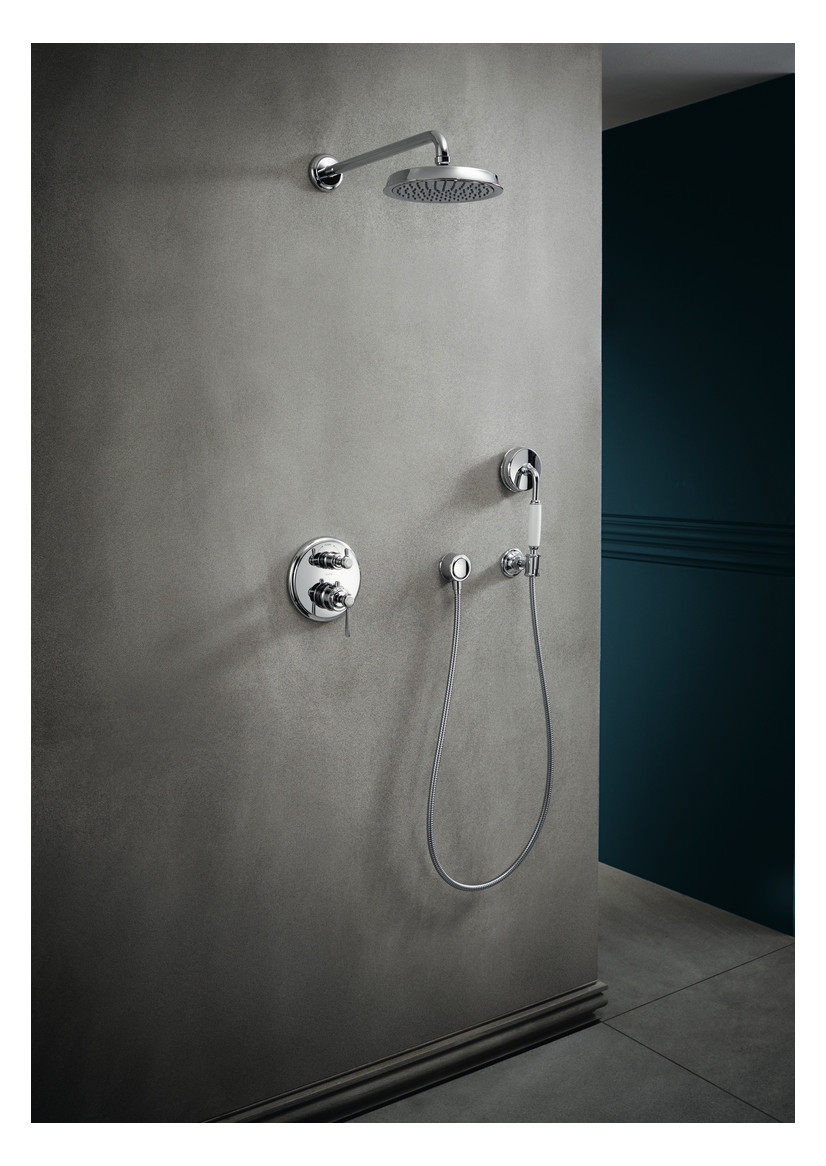 hansgrohe Fertigmontageset Axor Montreux UP-Thermostat, mit Ab- und Umstellventil, Kreuzgriff, chrom