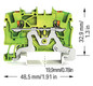 Schutzleiter-Reihenklemme 0,25-2,5qmm gn/ge 1Etage Hutschiene TH35