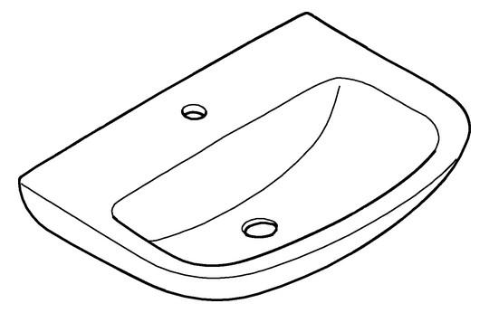 GROHE Waschtisch Bau Keramik 60,9 x 44,2 cm, 1 Hahnloch, mit Überlauf, wandhängend, alpinweiß