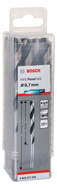 Metallbohrer Ø8,7mm zyl.Steckachse Edst f.Edelstahl f.Stahl