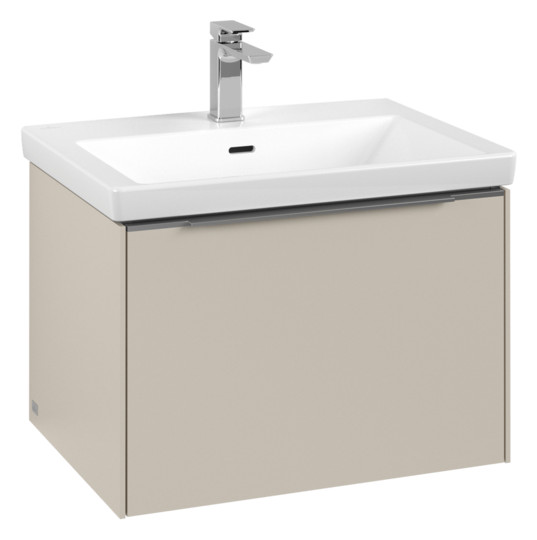 V&B Waschtisch-Unterschrank Subway 3.0 62,2x42,9x47,8cm, mit LED/Griff Aluminium glänzend, cashmere grey