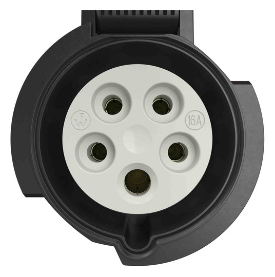 CEE-Kupplung 5p 32A IP54 IP54 400V/rt 6h schraubl.Kl ger Kst Knickschutztülle