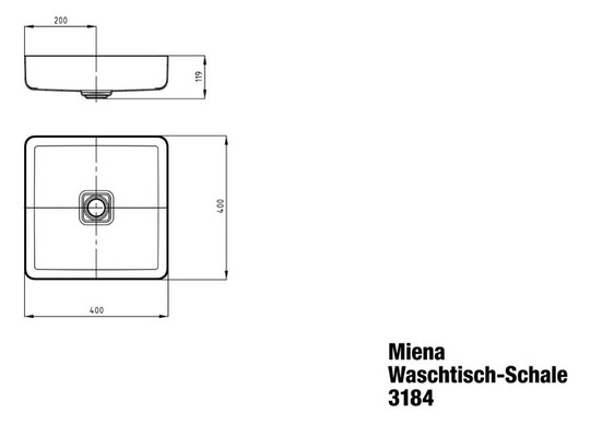Kaldewei Waschtisch-Schale Miena 3184 40x40cm, ohne Überlauf/Hahnloch, Perl-Effekt, cool grey70