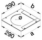 Montagedeckel ST quadrat 240mm trocken 290x290mm 4mm Abdeckung Montageöffnung