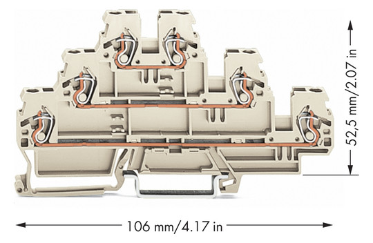Reihenklemme 0,08-4qmm Serie 870 3Etagen 2kl lgr 24A Hutschiene TH35