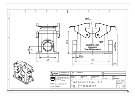 HART Sockelgehäuse           09300101231 