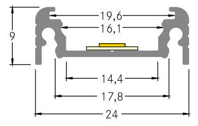 Profil n.Konf sw IP00 100x24x9mm Zubehör nur Konfektionierung Ersatzteil