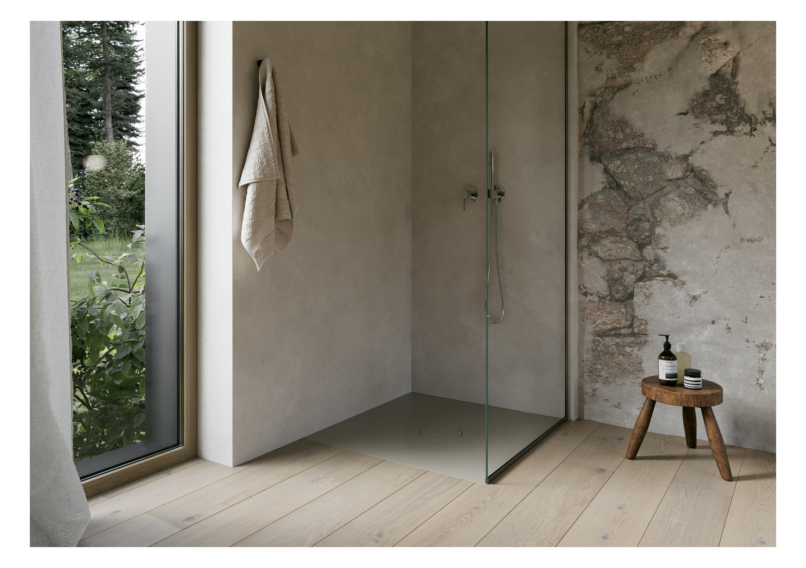 Bette Duschfliese PLUS BetteAir 1000 x 1000 mm, cashmere, Rechteck, glasierter Titan-Stahl