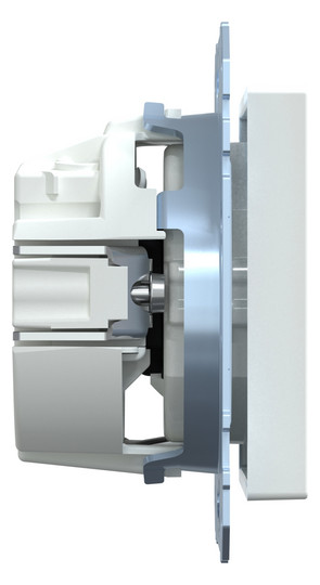 Steckdose 1f akws glz System M UP m.BS IP20 aktivweiß