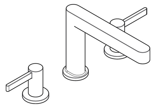 hansgrohe 3-Loch-Waschtisch-Armatur 110 Finoris mit Push-Open-Ablaufgarnitur, mattschwarz