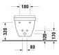 Duravit Wand-Bidet Starck 3 Compact 36x48cm, mit Hahnloch, mit Überlauf, mit Hahnlochbank, weiß