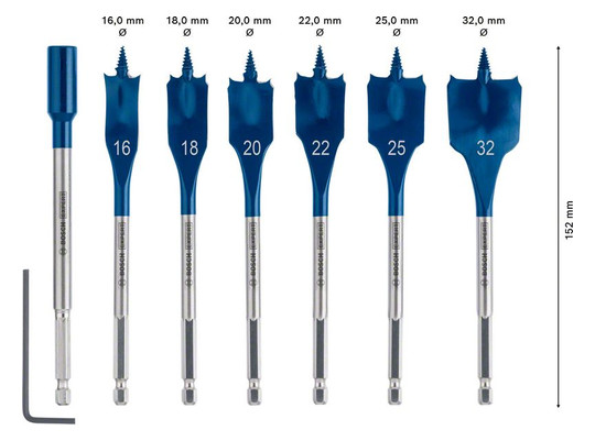 Bohrerset 7tlg Ø16-32mm 7xHolz
