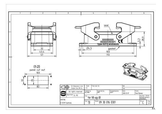 HART Steckdosengeh.HAN16E    09300160301 