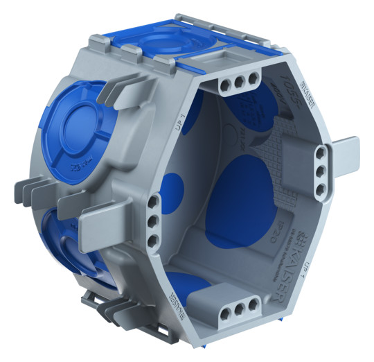 Gerätedose UP luftd UP1 Ø60x46mm Kst IP2X achteckig