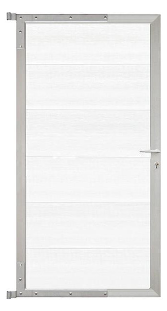 Bild ELZE-Tor-Komplettset 90 x 173 cm, Füllun g weiß Rahmen silber - n.a.-0