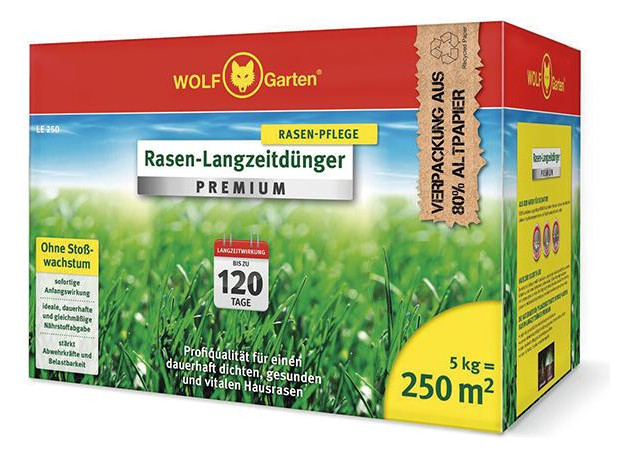 Bild Langzeit-Rasendünger PREMIUM LE 250 (40% LZA) 5 kg - WOLF GARTEN-0