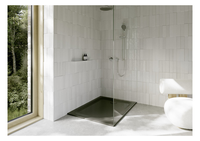 Duschwanne BetteUltra 1670 120x75x3,5cm, Glasur, Mini-Wannenträger, slate