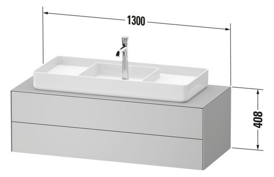 Duravit Waschtisch-Unterschrank White Tulip 130x55cm, Becken links, Eiche natur massiv/graphit seidenmatt, kein Einrichtungssystem/mit Innenbeleuchtung