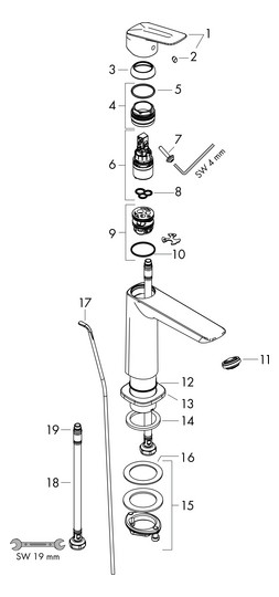 hansgrohe Waschtisch-Einhebelmischer 240 Fine Logis mit Zugstangen-Ablaufgarnitur, chrom