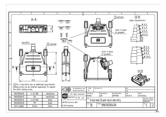 HART Gehäuse 25pol.          09670250435 