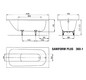 Kaldewei Badewanne SANIFORM PLUS 360-1 140x70cm, Perl-Effekt, schwarz