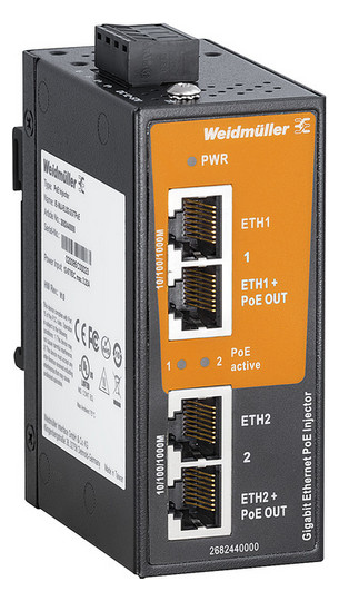 Weidmüller IE-INJ-EL02-2GTPOE PoE 