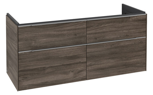 V&B Waschtisch-Unterschrank Subway 3.0 127,2x56,6x47,8cm, mit LED/Griff Aluminium glänzend, stone oak