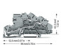 Installationsklemme 32A Serie 2003 2pot 0,25-4qmm gr Mit N-Trennschlitten
