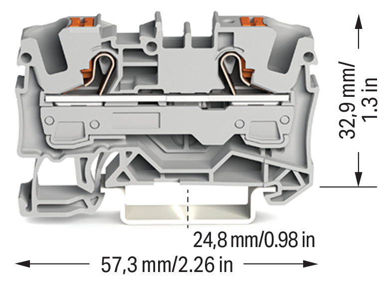 Reihenklemme 0,5-10qmm 1Etage 2kl gr 41A TS35 Hutschiene TH35