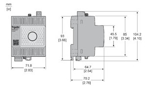 Gateway Modbus Einb 110-277V LED 4TE m.LED-Anz IP30