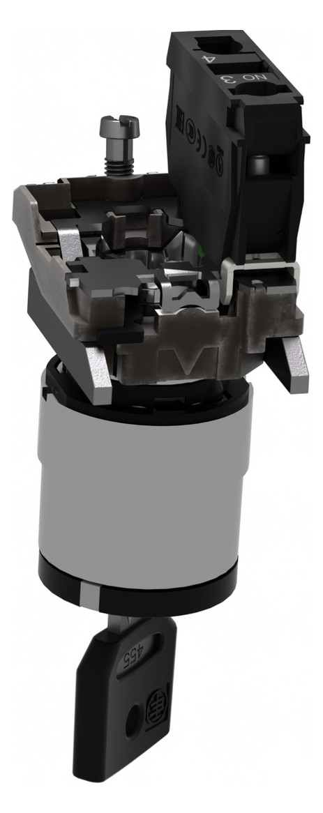 Wahlschalter 2stuf rast Schlüssel 1S Ø22,5mm IP66 Schaltfunktion verrastend