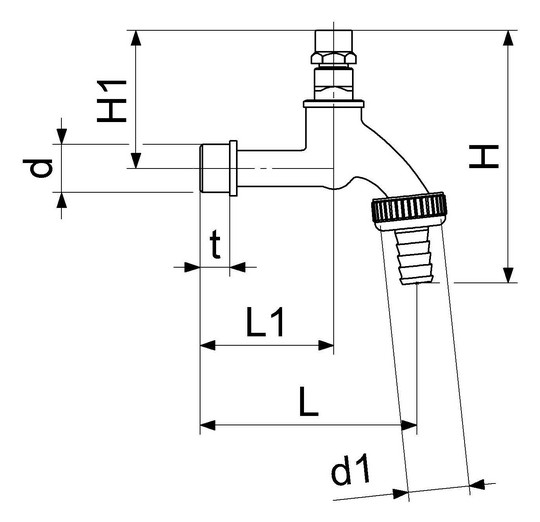 Schlösser Auslaufventil 1733 DN 15, 1/2", mit Schlauchverschraubung, Steckschlüssel-Oberteil, matt verchromt