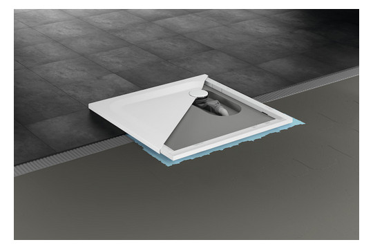 Duschwanne BetteUltra 8750 90x80x2,5cm, Mini-Wannenträger, graphite