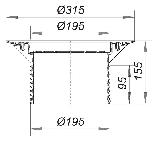 Dallmer Aufstockelement 618 zu Hof-/Parkdeckabläufen 605/606/615/616