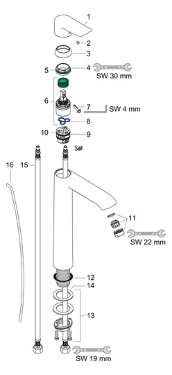hansgrohe Waschtisch-Einhebelmischer 260 Metris mit Zugstangen-Ablaufgarnitur, chrom