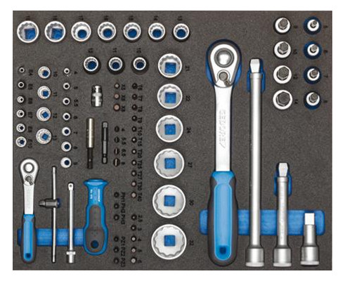 GEDORE-Werkzeugsortiment in Check-Tool-Modulen TS-190 -...