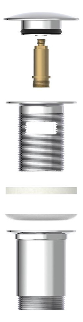 Bild Druckknopf-Ablaufventil mit Überlauf, Ch rom, 1 1/4"" - KIRCHHOFF-6