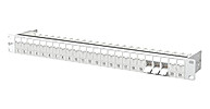 Patchpanel 24Ports 1HE Cat6A Schirm RAL7035 19Zoll-Einbau 43,6x482,6x100mm