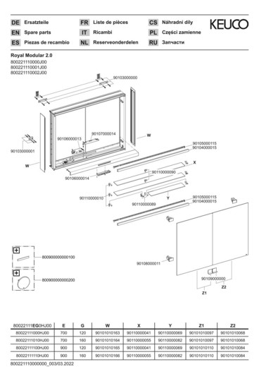 KEUCO Spiegelschrank Royal Modular 2.0 DALI 1100 x 900 x 120 mm, ohne Steckdose, Wandvorbau, 2 Türen, beleuchtet