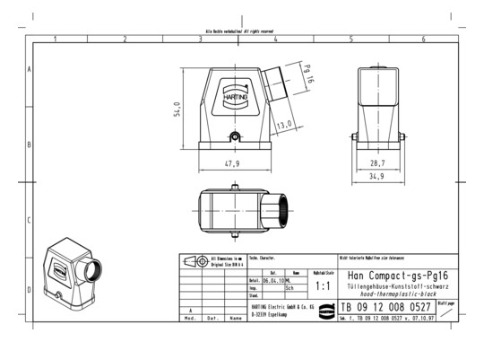 HART HARTING HAN Q8/0-GS-16  09120080527 