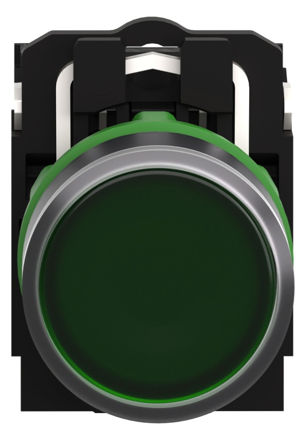 Drucktaster 1f gn rnd Ø22,5mm 1S 1Ö IP66 fl Geeignet für Beleuchtung Tastend