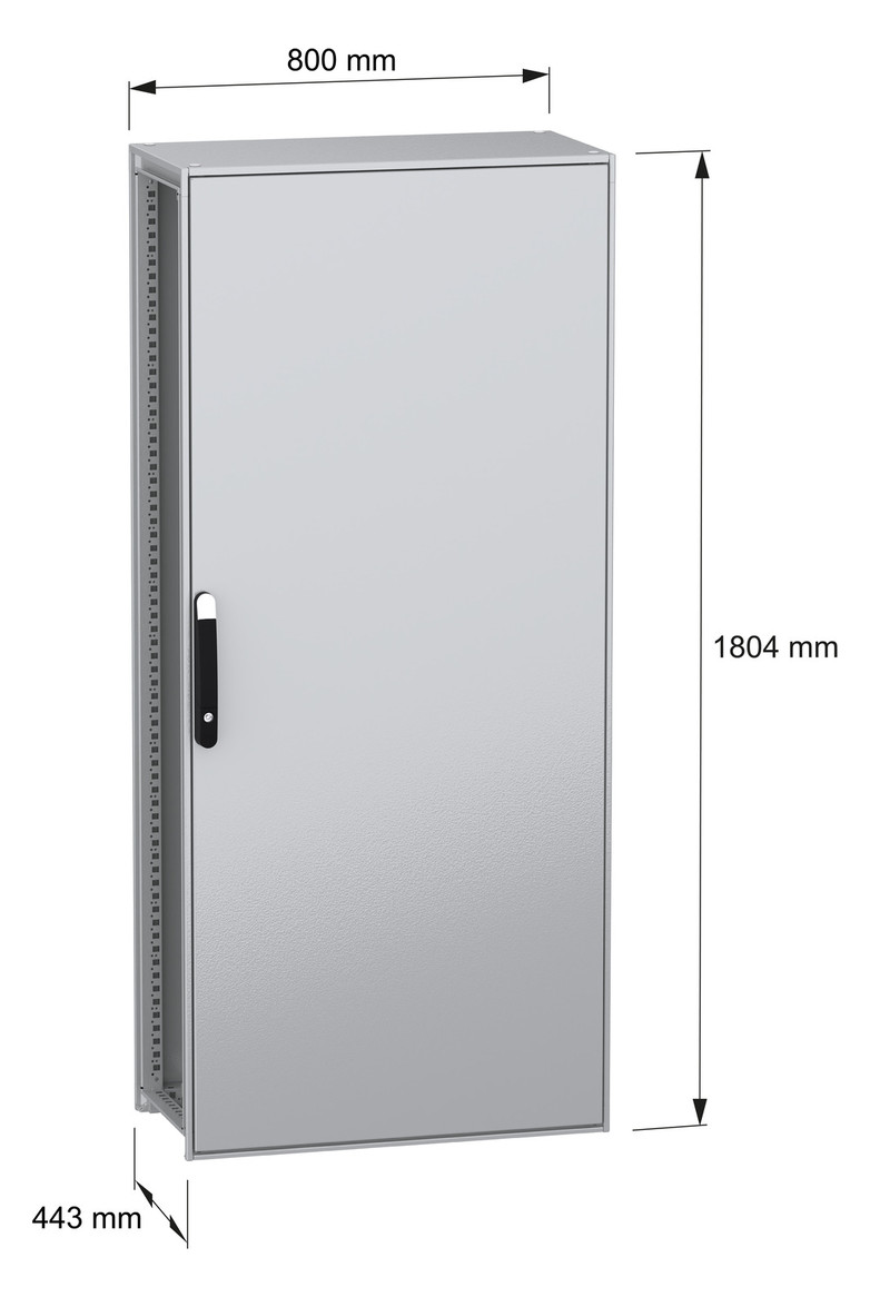 Standschrank ST IP55 B800xH1800xT400mm m.MPL pulverbesch RAL7035 Koppelbar
