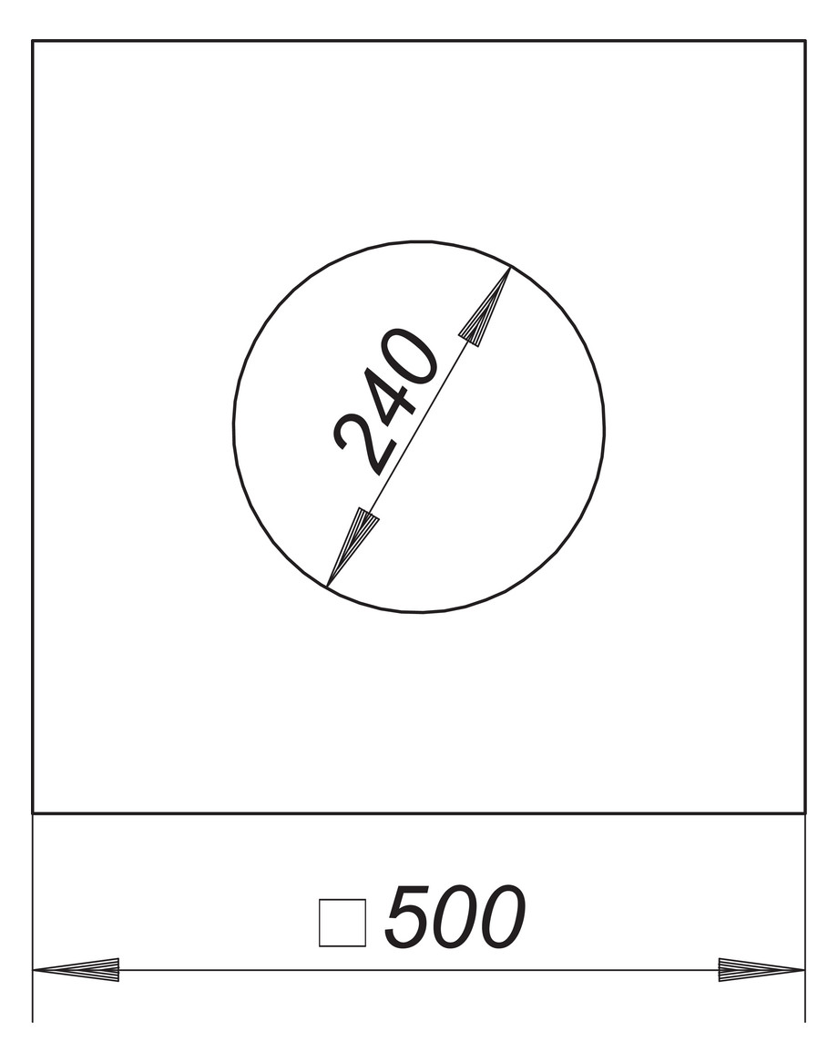 Dallmer Glasgewebematte Serie 15 500 x 500 mm, Ø 240 mm, verstärkt