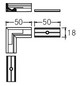Kupplung/Verbinder ger ws Alu L50mm B50mm H18mm